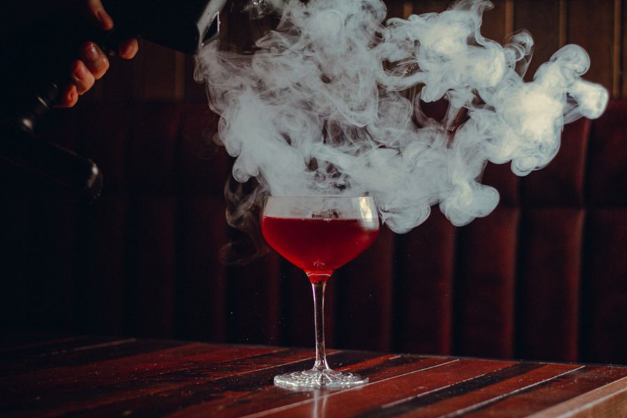 A smoking cocktail at Memphis Slim's