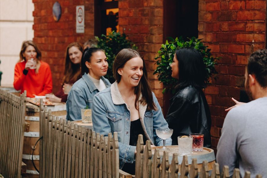 Outdoor seating at Little Lon Distilling Co