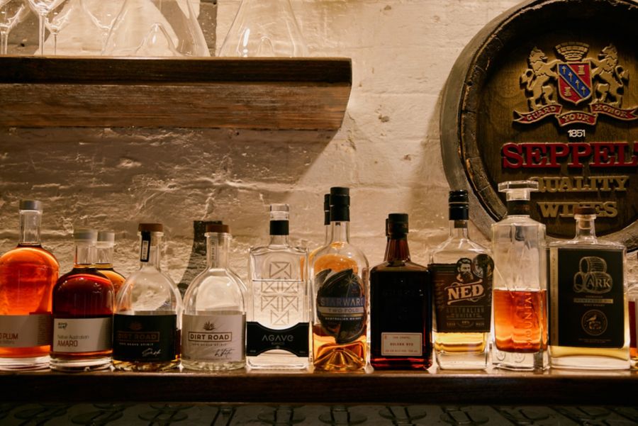 Some of the spirits on offer at Myrtle Wine Bar