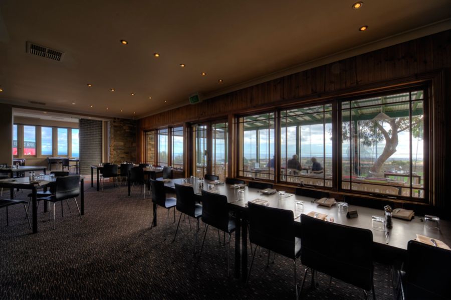 Seating arrangement at Victory Hotel