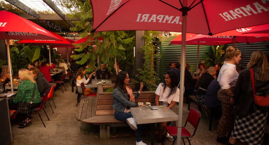 image of beer garden at Hotrel Lombardo