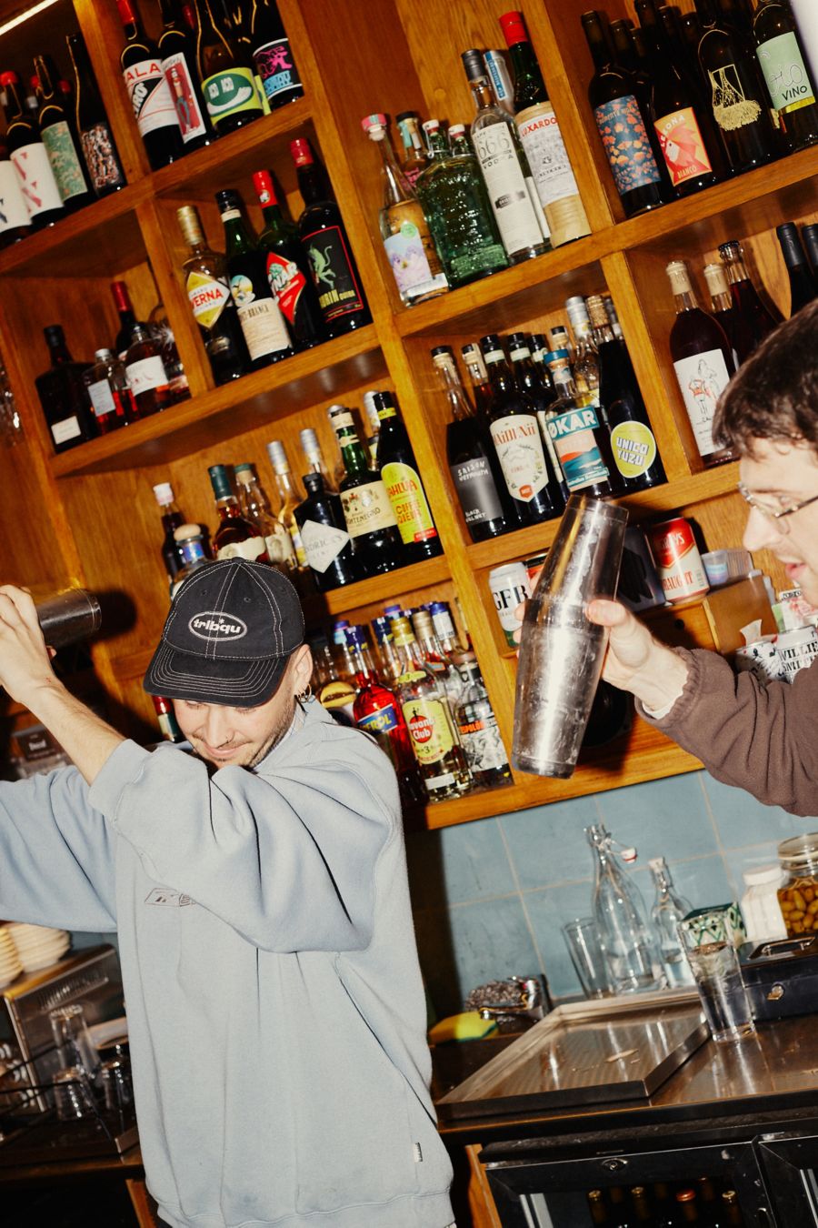 Bartenders shaking up drinks at Skydiver