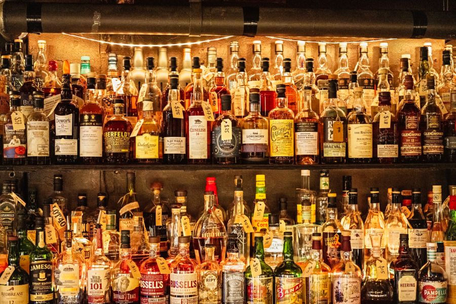 Image of bottles at Burrow Bar