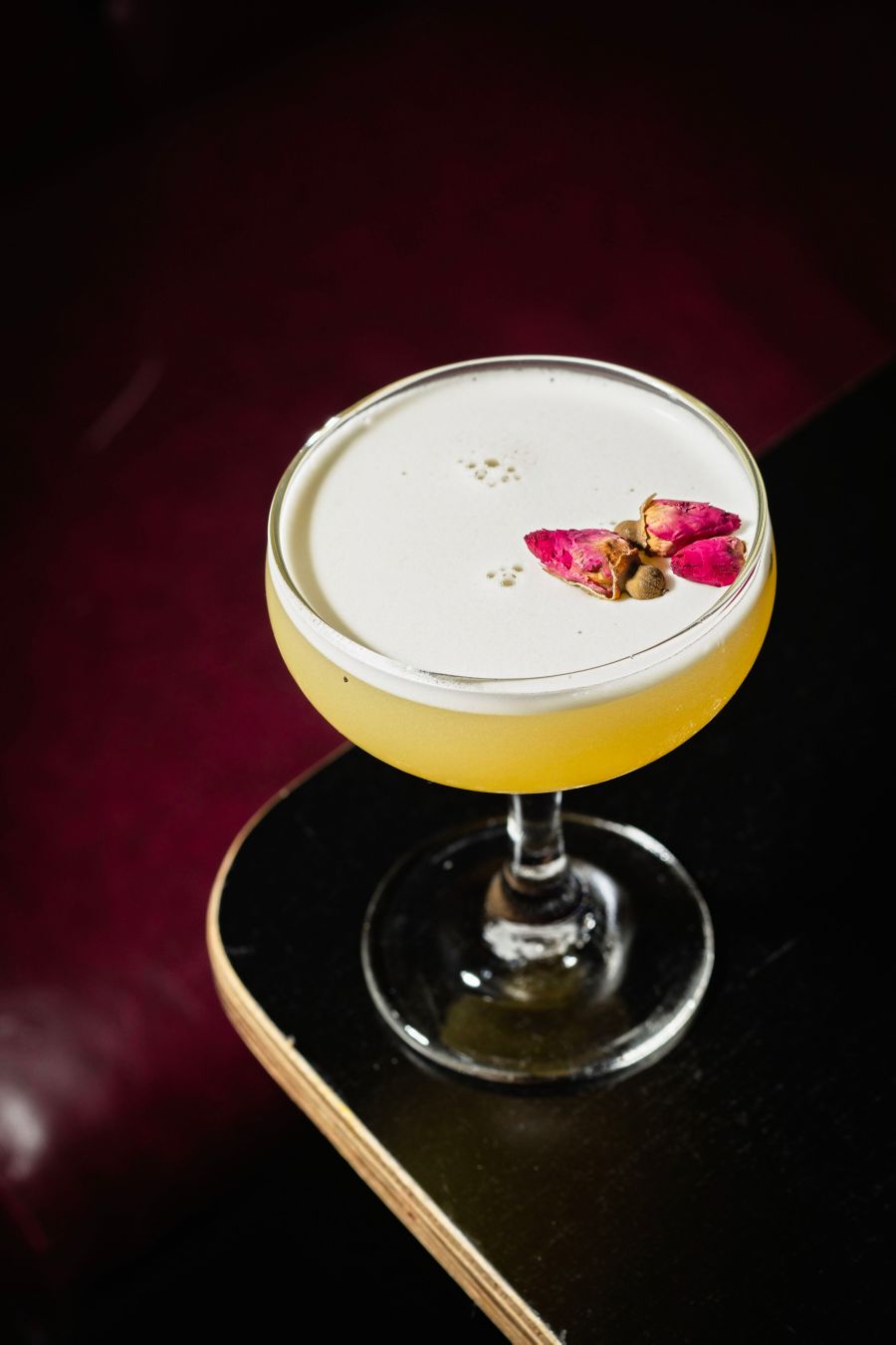 A glass of drink at Burrow Bar