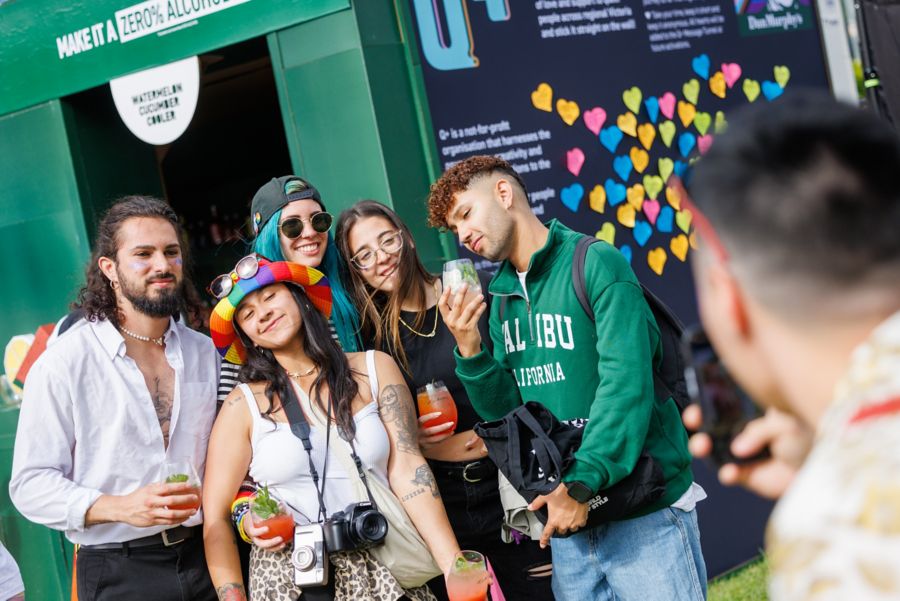 Friends posing for a photo at the Midsumma festival 
