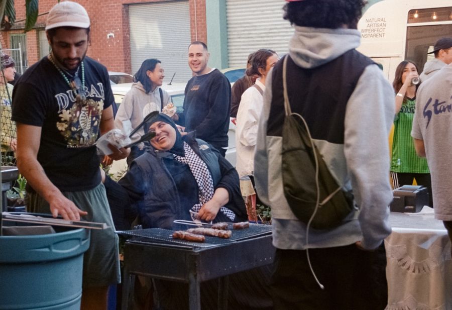 People outside Baba's Place in Marrickville, Sydney