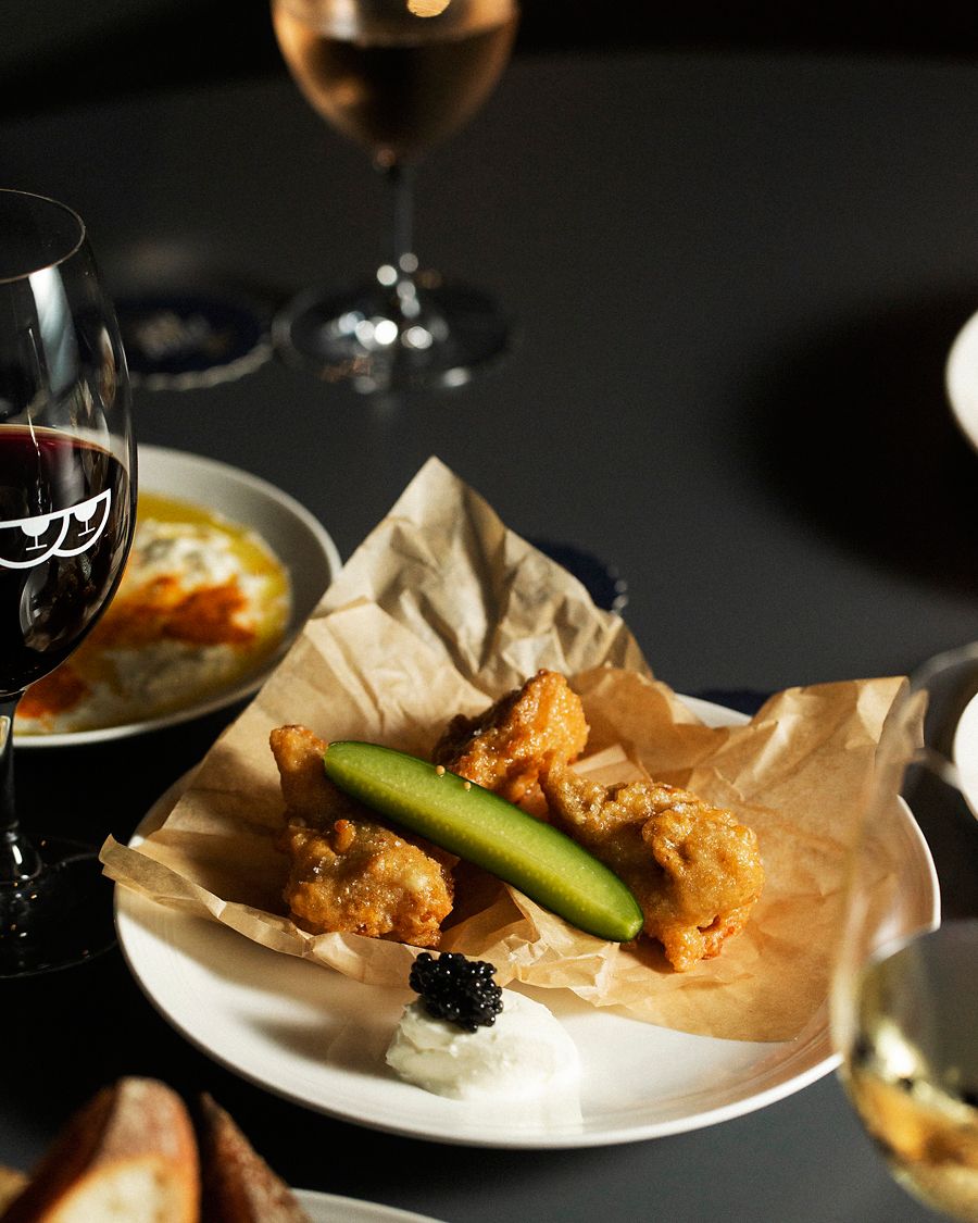 Snacks and a glass of wine at Bar Rogue