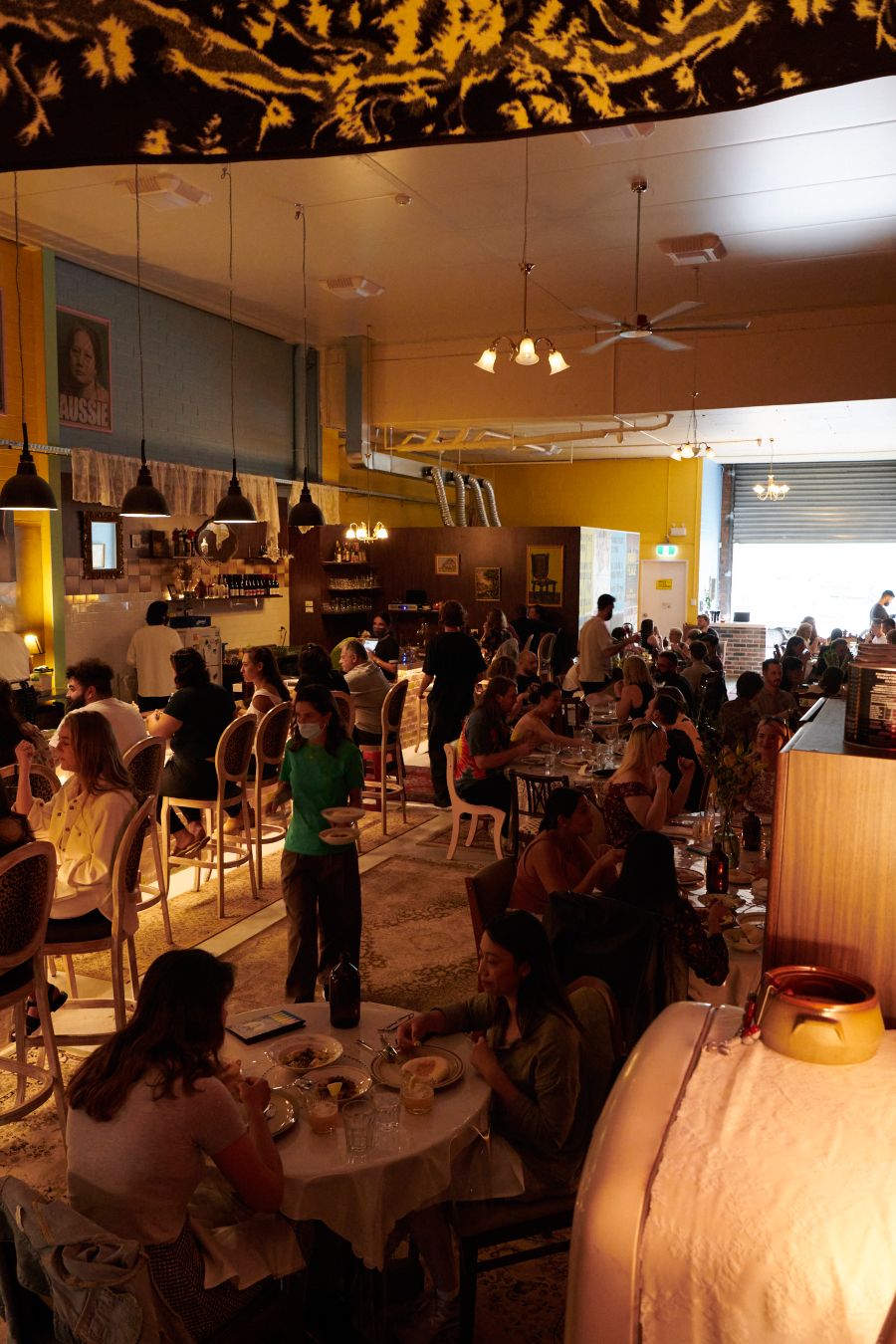 A busy scene inside Baba's Place