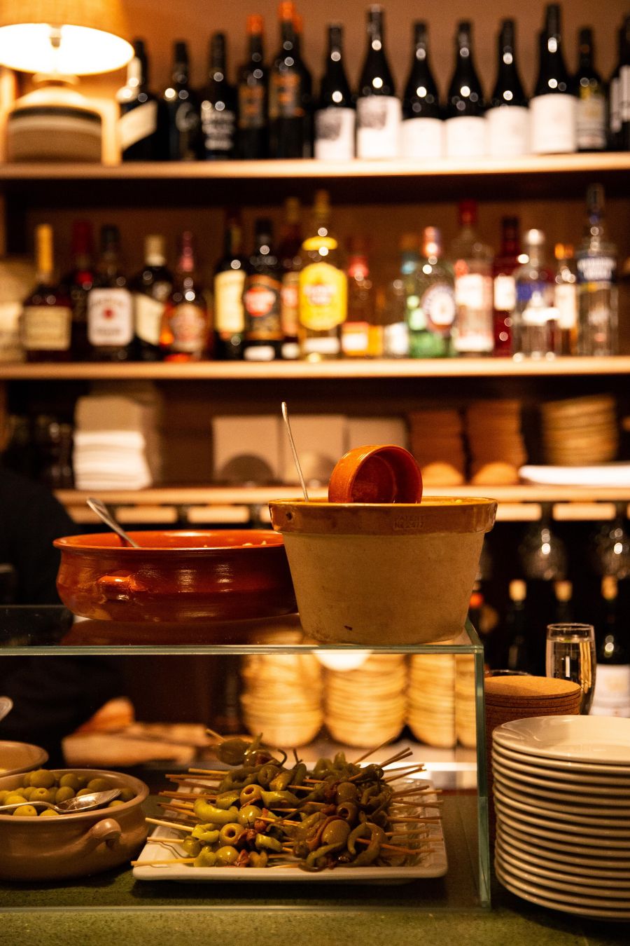 Pinxtos and bottles at Bar Topa in Sydney