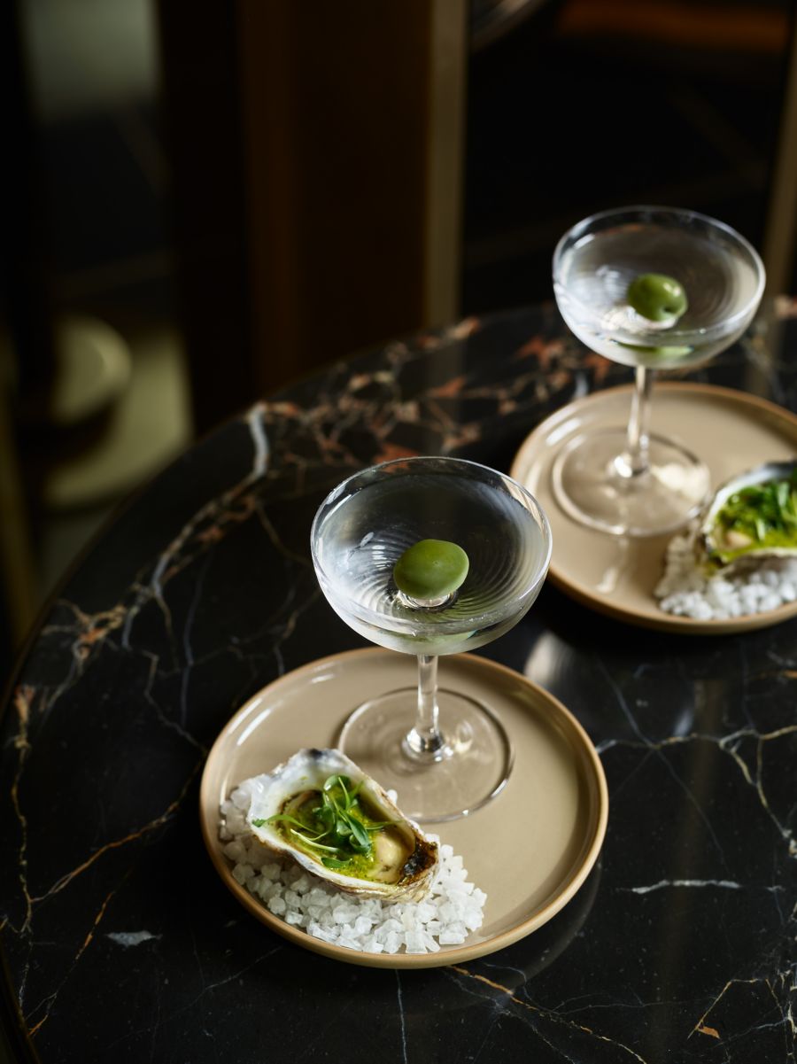 Cocktail glasses at Dean and Nancy