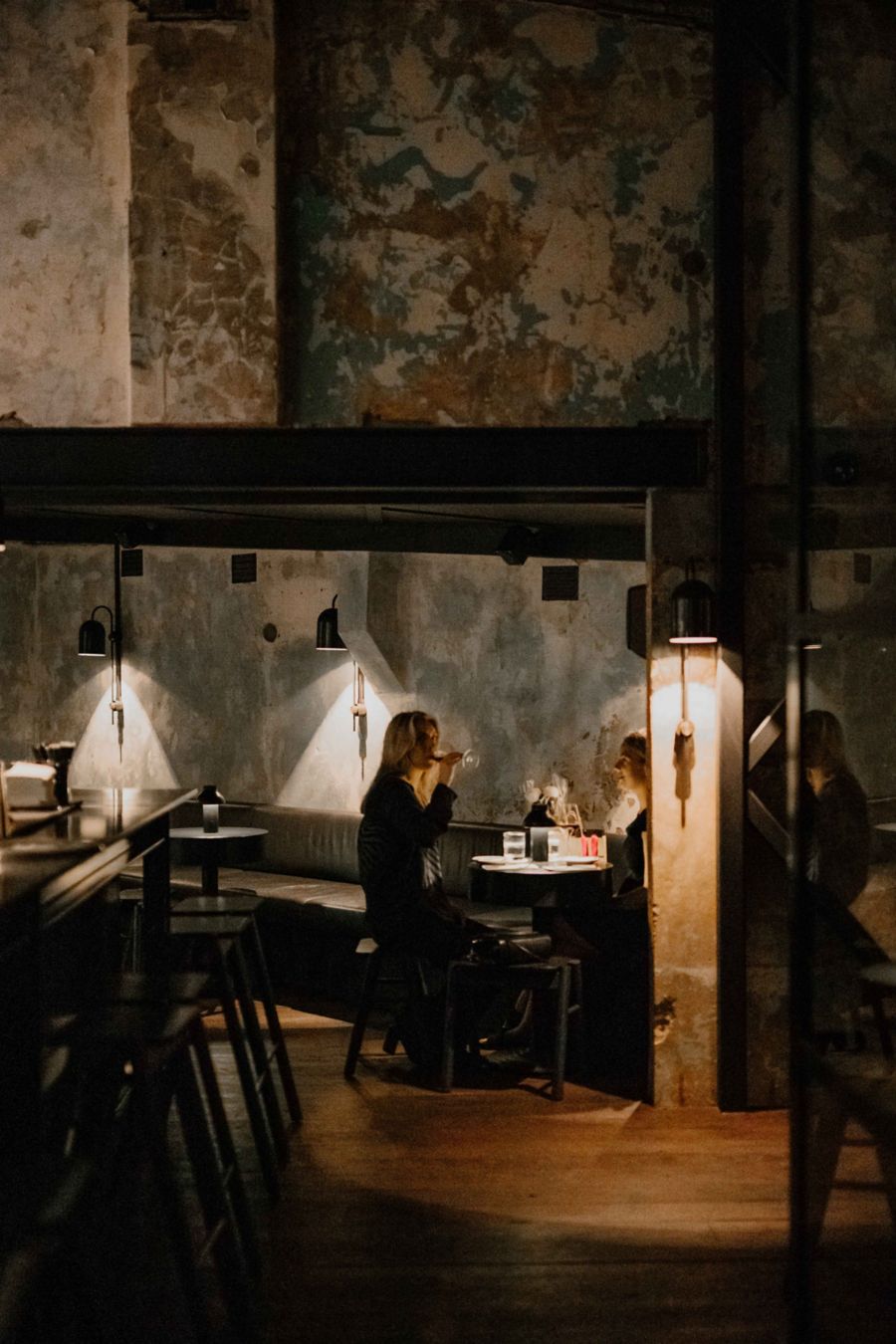 Friends enjoying a drink at Agnes Wine Bar