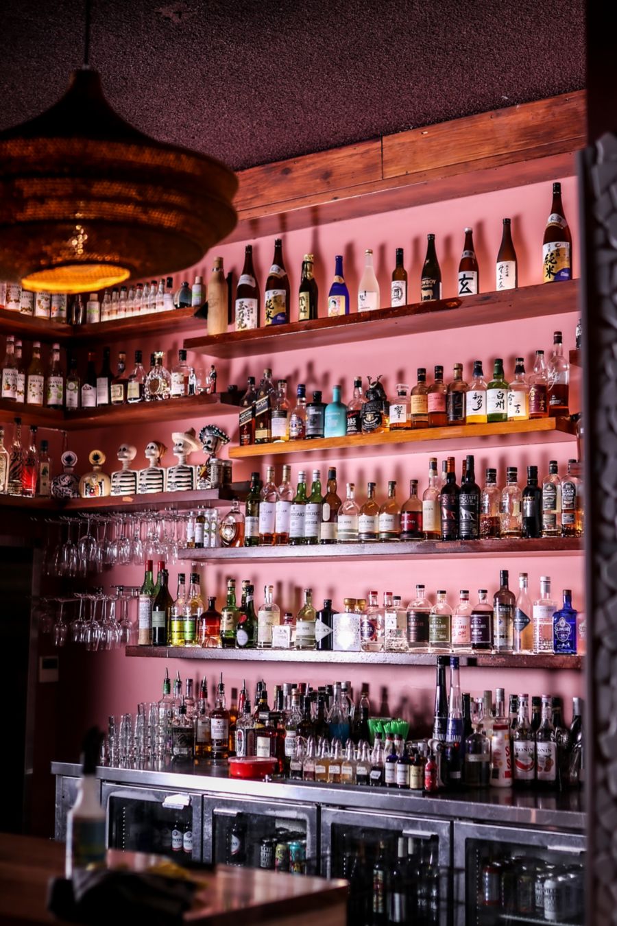 The spirits selection at Bar Beirut in Canberra