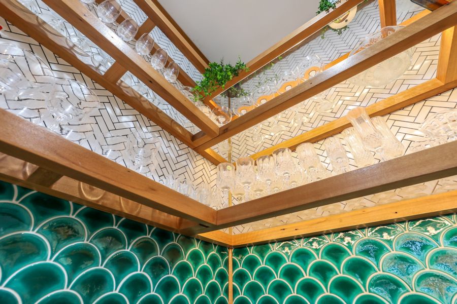 Drinks glasses at Poco Bar