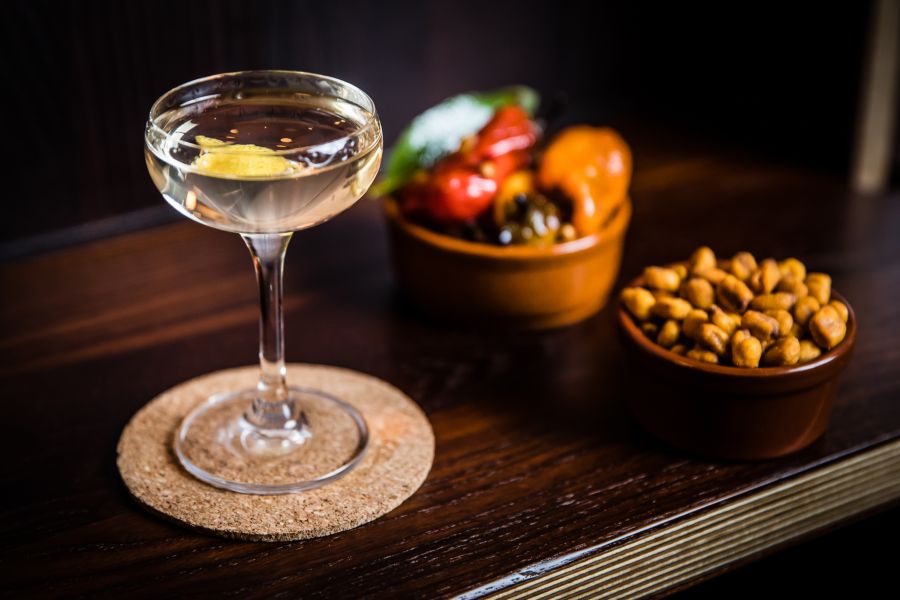 A cocktail and snacks at Bar Topa in Sydney