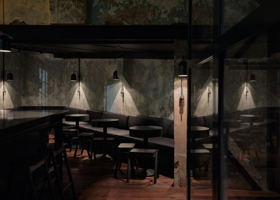 The moody interiors at Agnes Wine Bar
