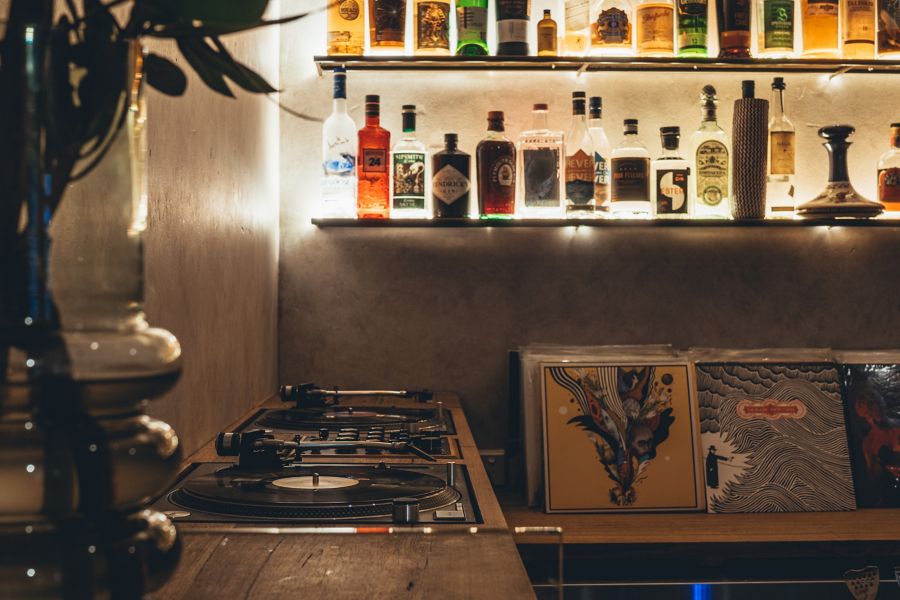 Wine Bottles on shelf at Caretaker’s Cottage