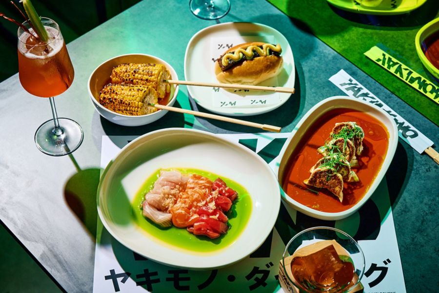 Food and cocktail at Yakimono