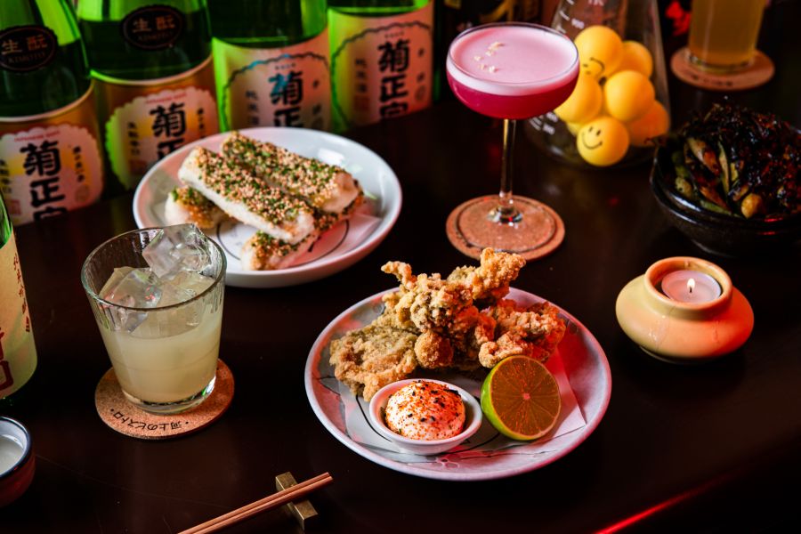 A selection of cocktails and dishes at Yoko in Brisbane