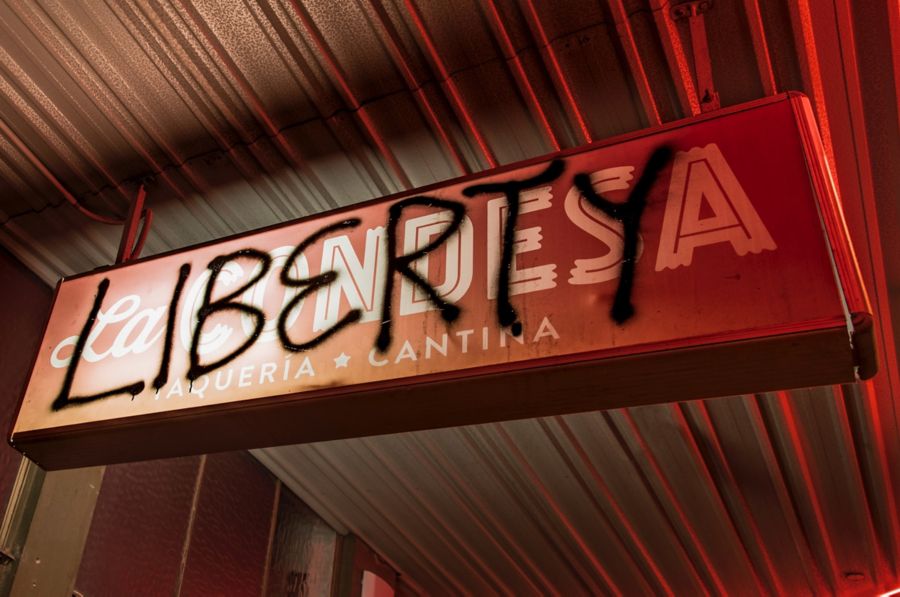 Signage outside Bar Liberty