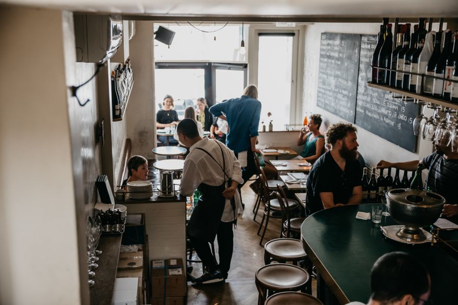 Looking out from the Sydney wine bar 10 William St