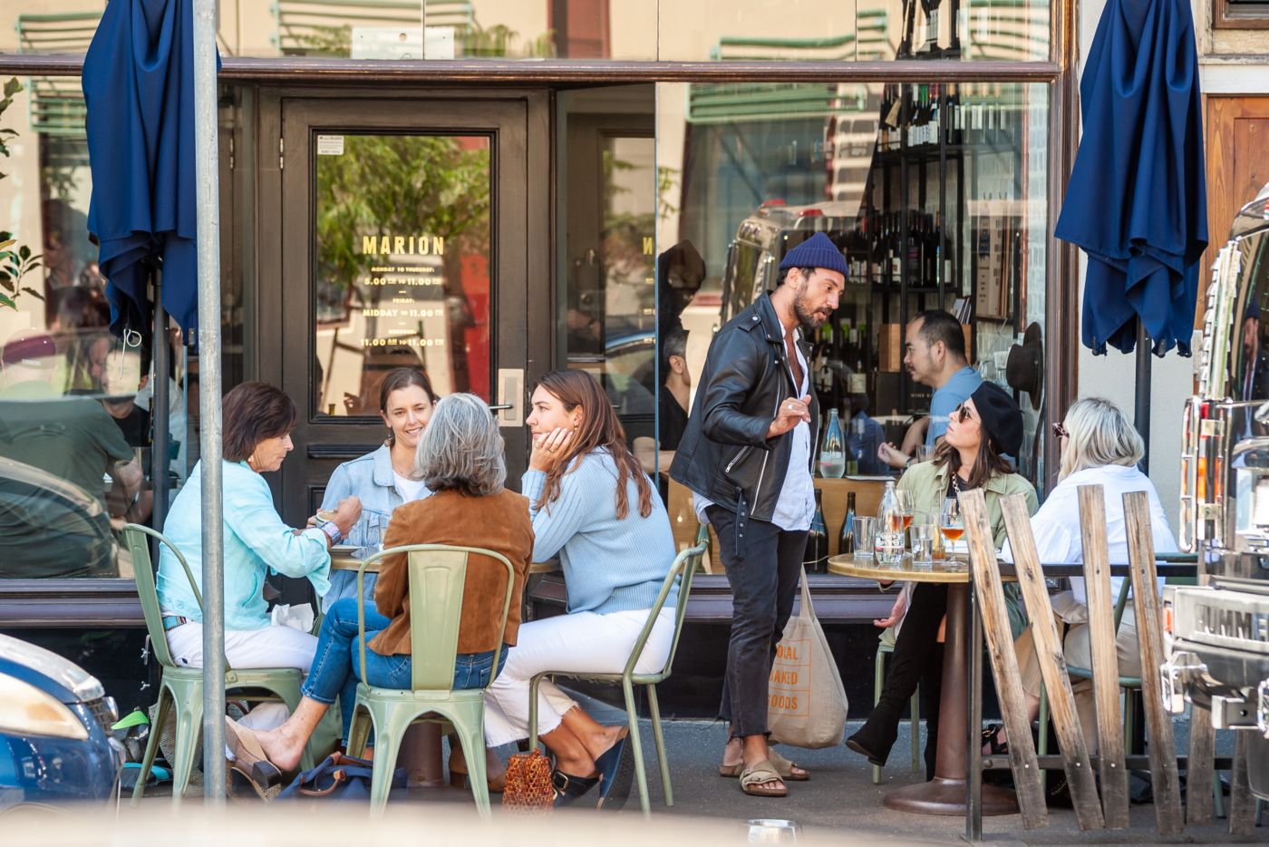 Outdoor seating at Marion Wine Bar in Fitzroy