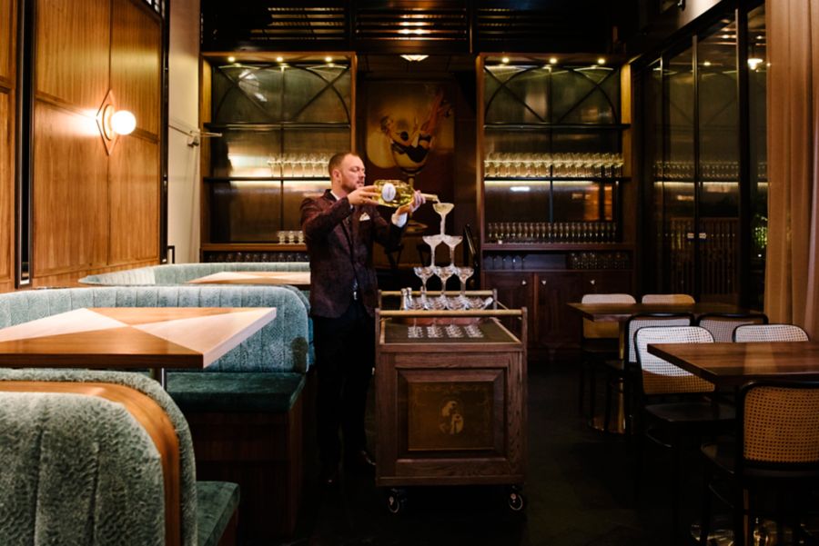 Champagne glass tower