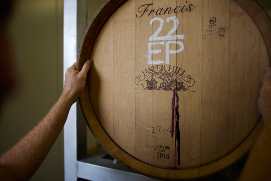 A barrel at Jasper Hill winery
