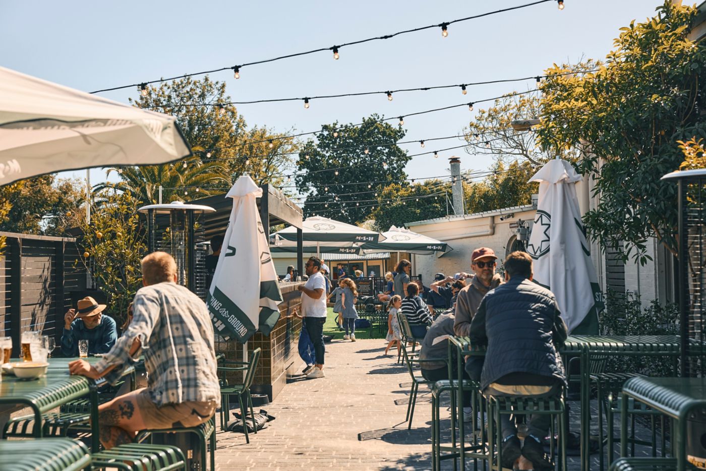 The beer garden at the Morning Star Hotel in Melbourne