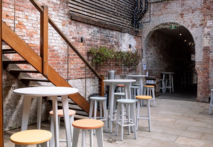 Outdoor seating at La Sardina Loca