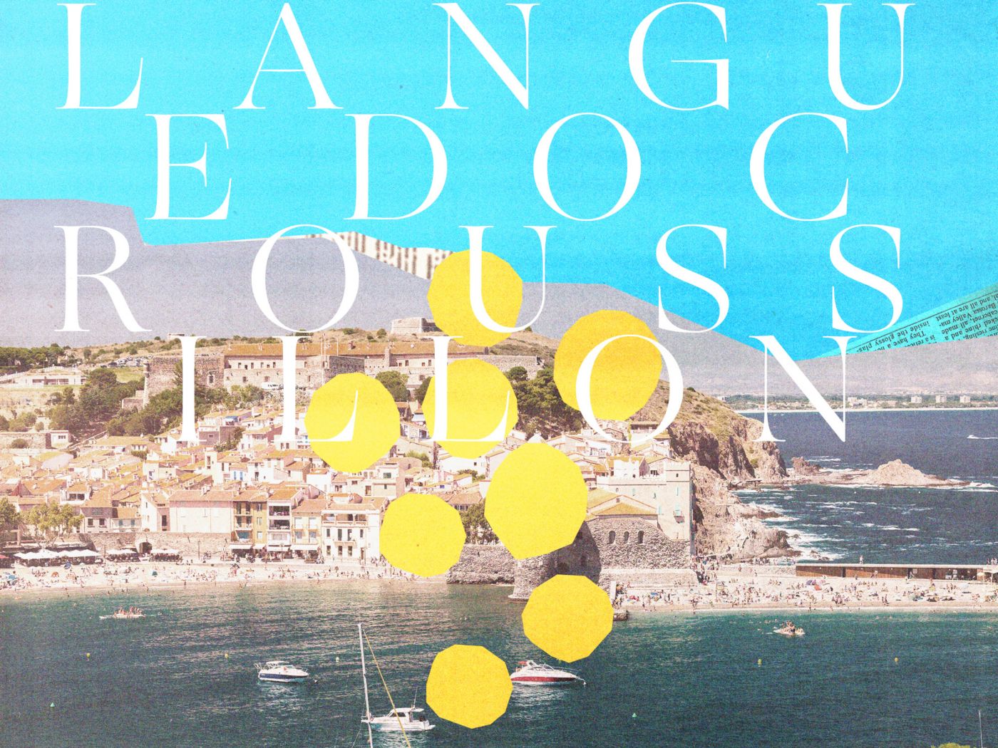 Images of the Langudeoc-Roussillon region within an illustration