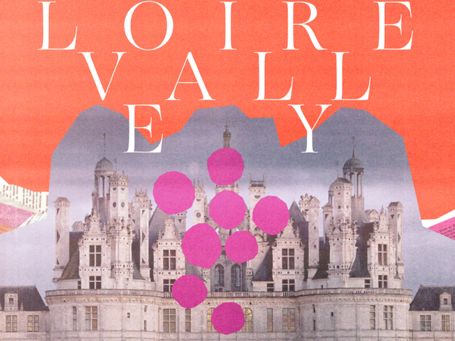 Collage illustration of Loire Valley