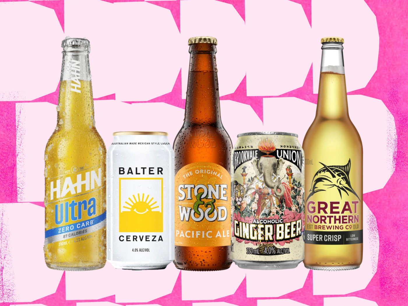 Four beers and a ginger beer – ideal for a long weekend.  