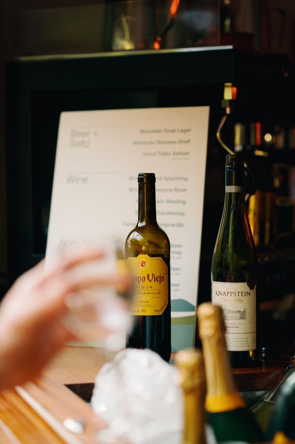 The bar at Emma's wedding, with drinks selected by Dan's wedding service
