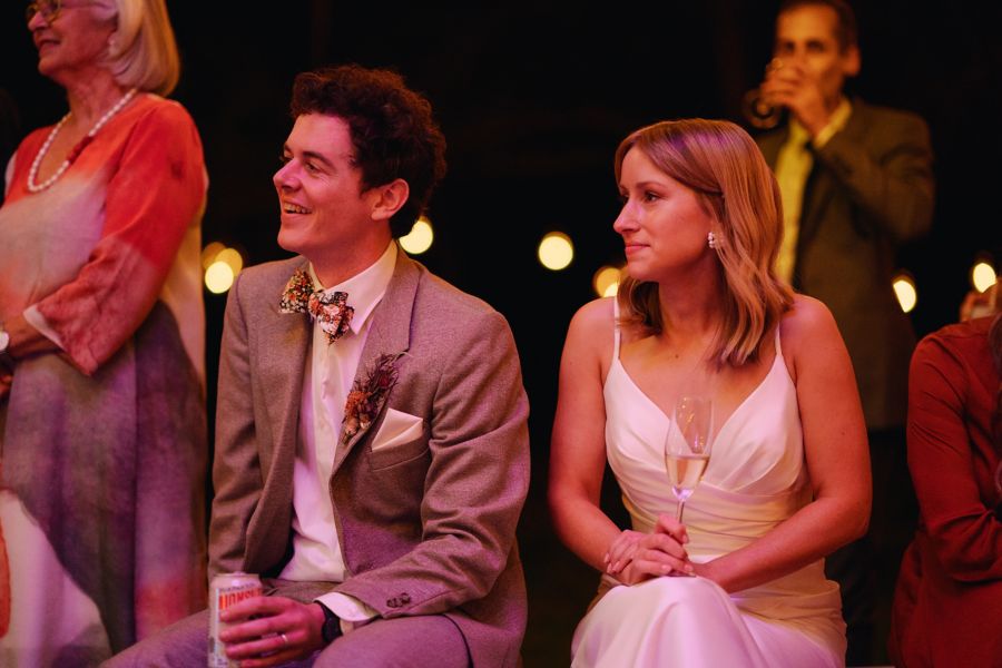 The newlyweds on their wedding day