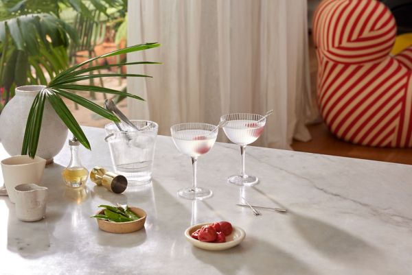 Making the Soju Gimlet cocktail 