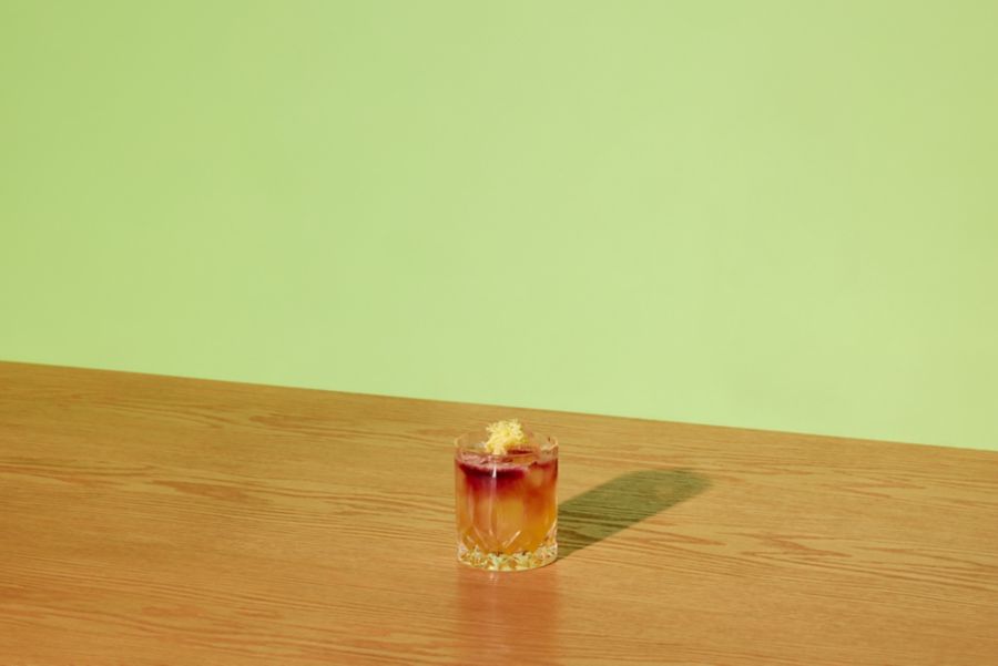 The New York Sour cocktail with a red wine float