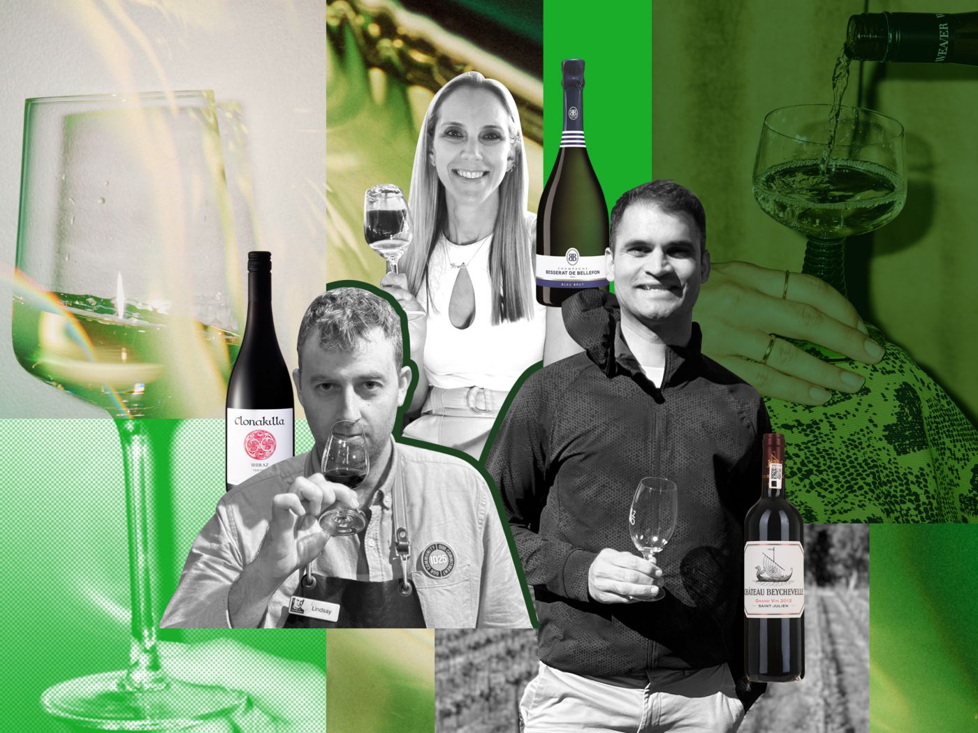 Three Dan Murphy's wine merchants with the bottle they'll share on Open that Bottle Night