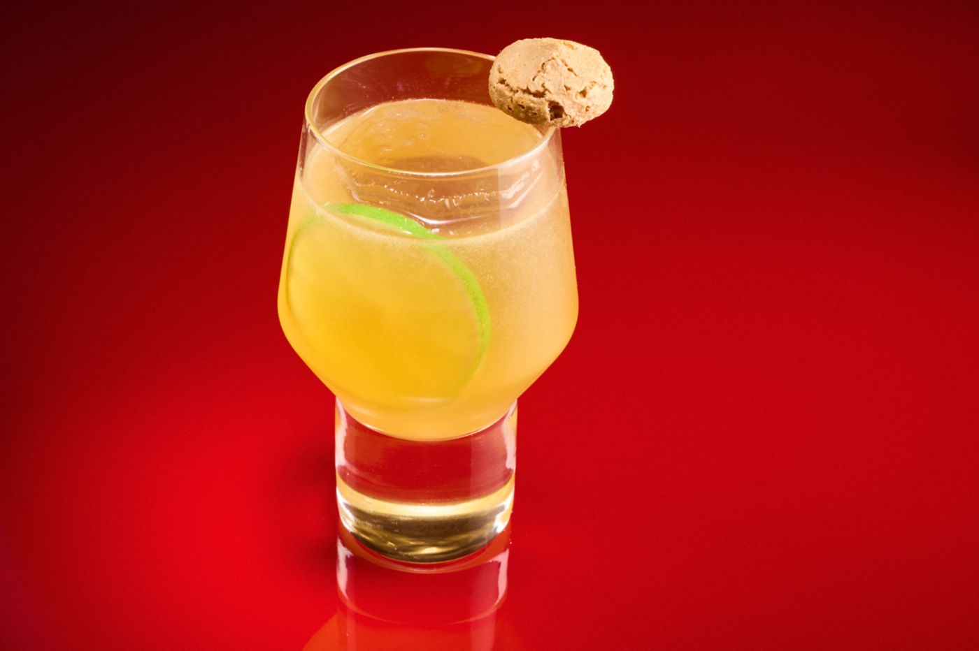 The Italian Margarita, AKA Amaretto Margarita,  garnished with an amaretti biscuit