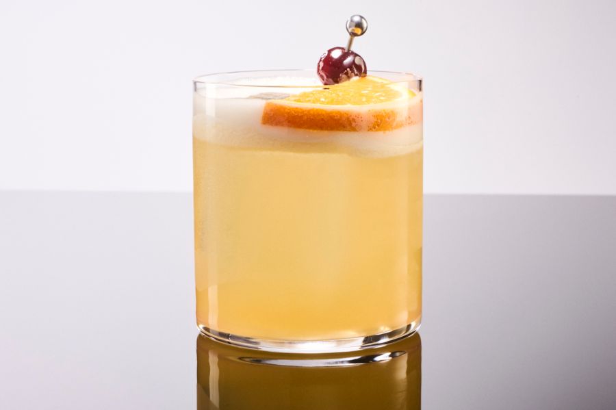 The Whiskey Sour with its frothy top, thanks to egg white