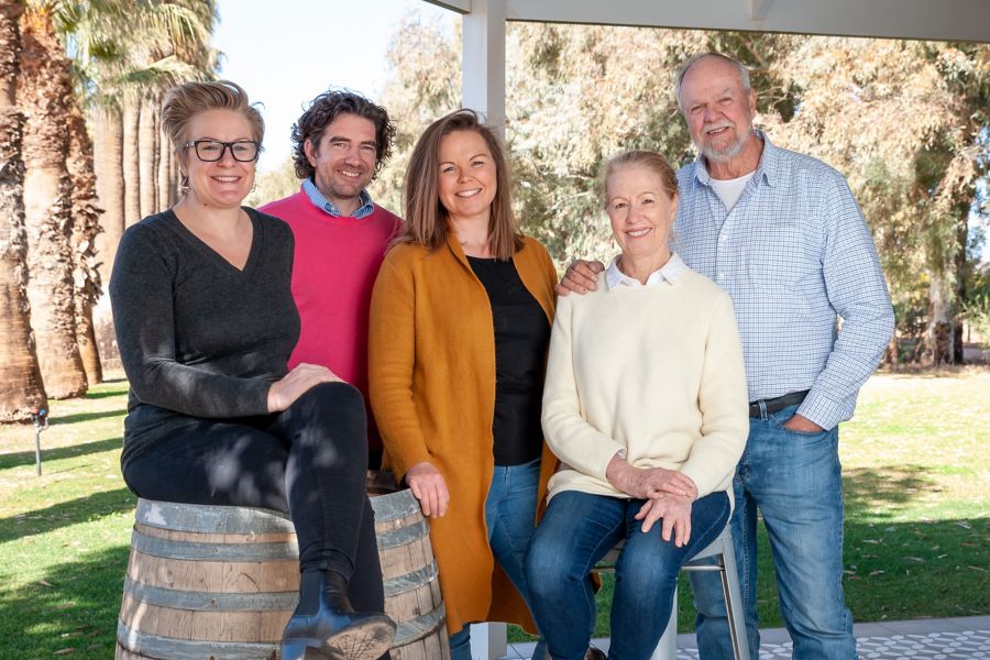 The Chalmers family: Kim, Bart van Olphen, Tenille, Jenni and Bruce 