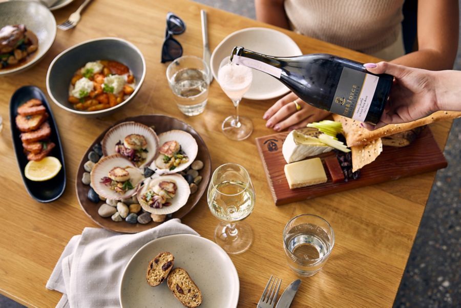A meal with some sparkling wine at Pike & Joyce in the Adelaide Hills  