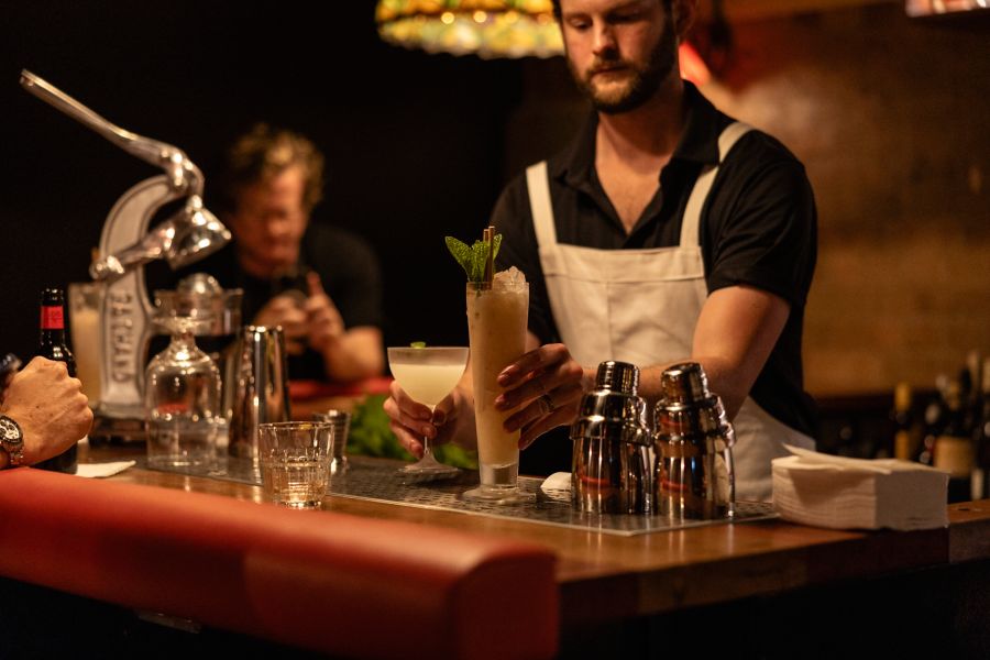 Mixing a cocktail at Shaman in Brisbane 