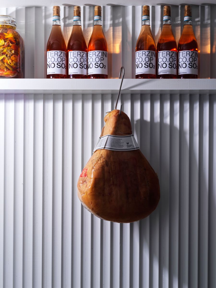 Wine and cured meat at Snack Kitchen