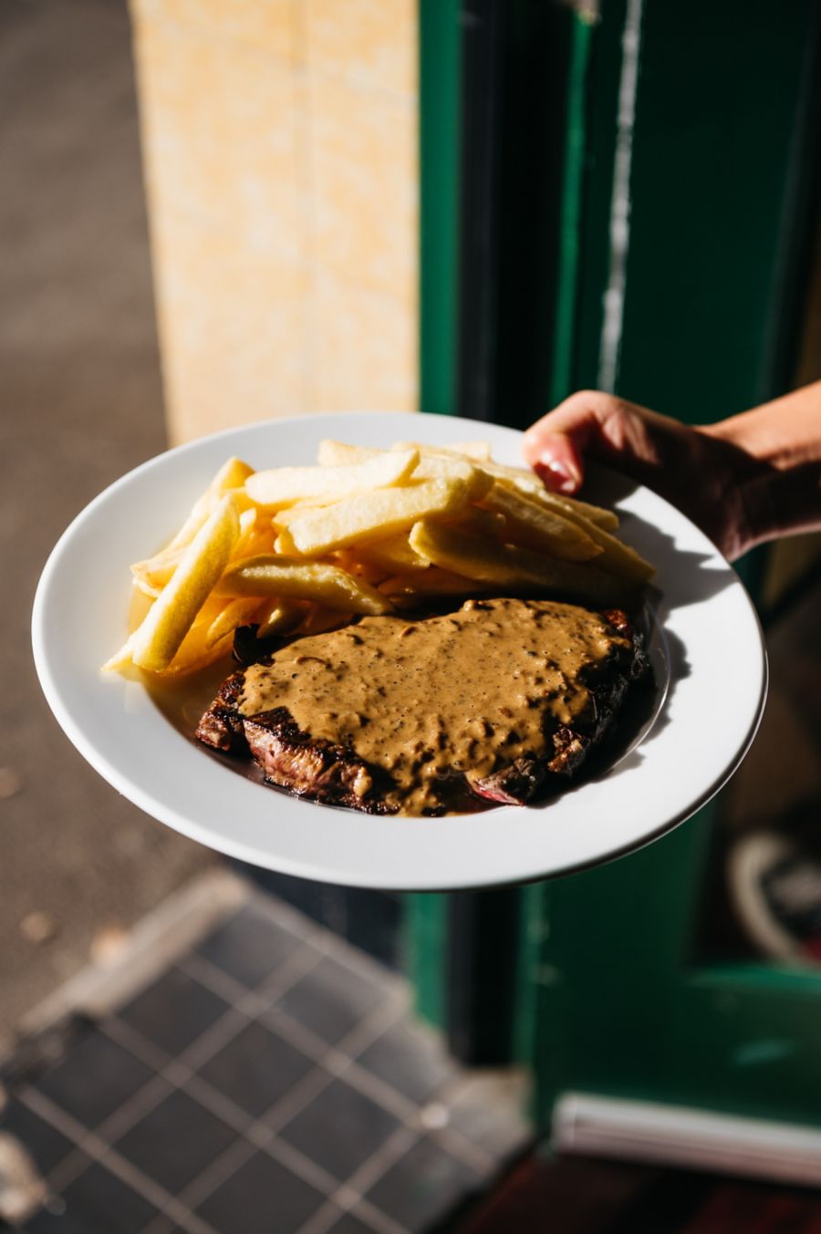 Steak and chips at The Lady Hampshire
