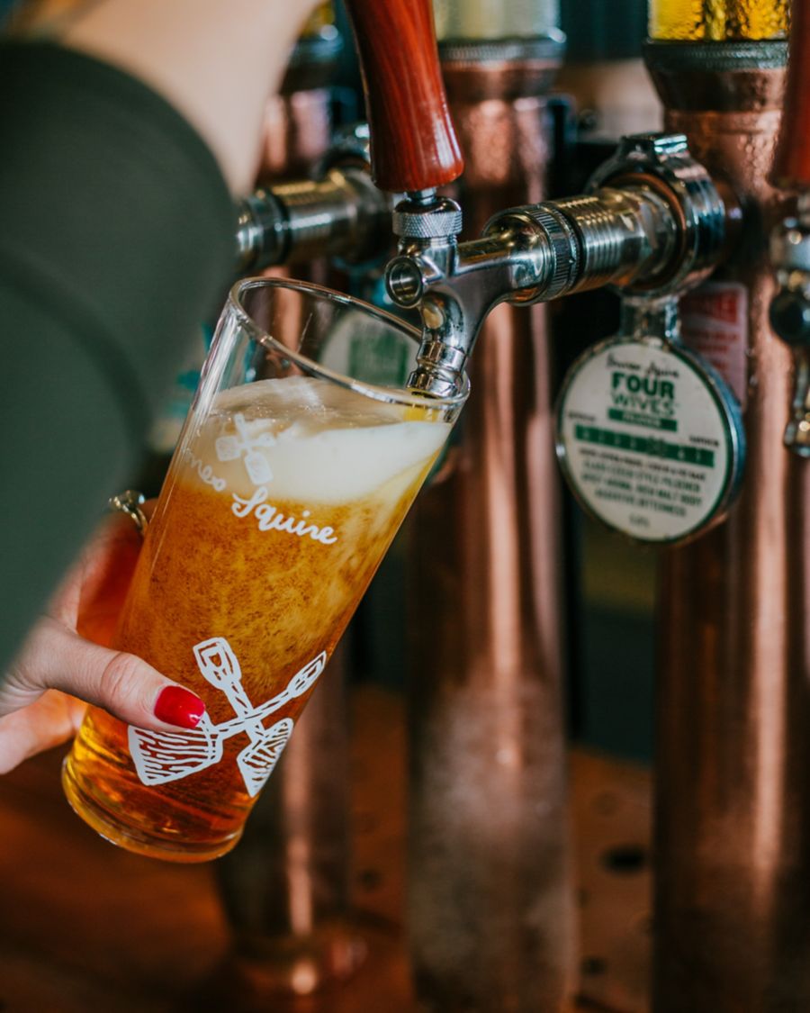 Pouring a pint of James Squire