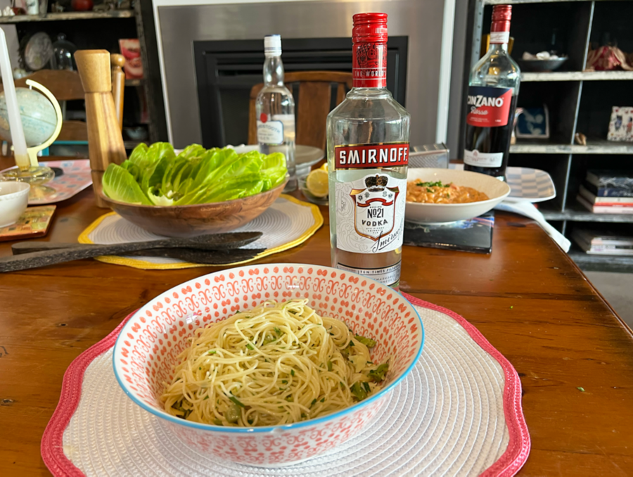 Dirty martini spaghetti