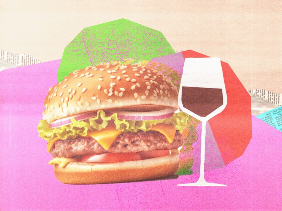 Hungry Jacks Whopper with Z Wine Rustica Barossa Valley Grenache