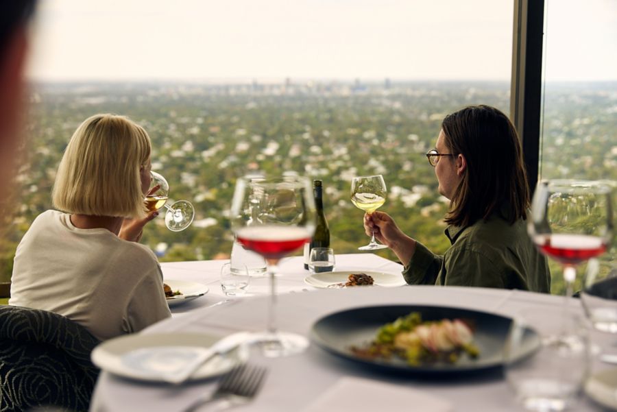 Enjoying a meal with a view in the Adelaide Hills