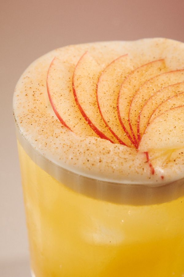 A close-up of the apple fan dusted with cinnamon sugar   