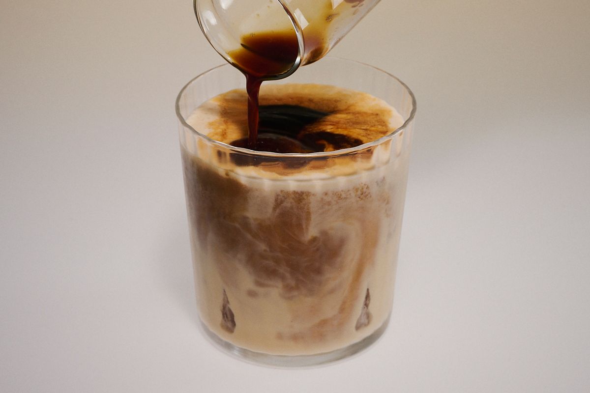 Topping a rich Brown Sugar Espresso Martini